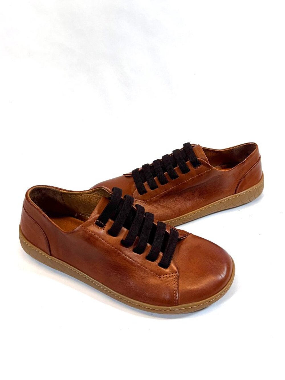 MIZ MOOZ LEATHER LACE UP CASUAL SLIP ON FLATS BRANDY 37EU / 7US T 257